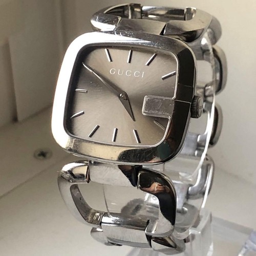 Orologio Gucci Bracciale Argento Quadrato Acciaio Inox