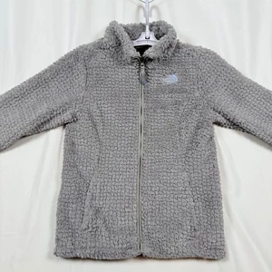 The North Face Girls' Gray Fuzzy Fleece Full Zip Jacket Size L (14/16) - Picture 1 of 11