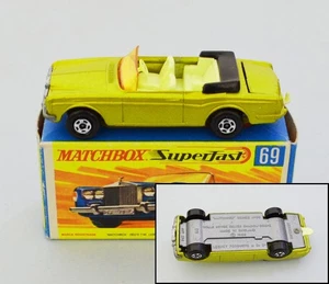 Matchbox Superfast #69 Rolls-Royce Silver Shadow LIME Gold, SIL-GRAY base, Rare - Imagen 1 de 7