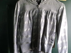 Wet Seal Silver Metallics Hoodie Medium - Picture 1 of 1