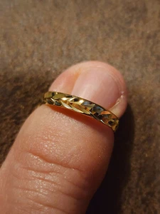 14k Yellow Gold Diamond-Cut Leaf Pattern Adjustable Toe Ring 0.6 gr - Picture 1 of 4
