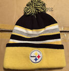Pittsburgh Steelers Lined Winter Hat Pom Pom Scull Cap Black And Yellow
