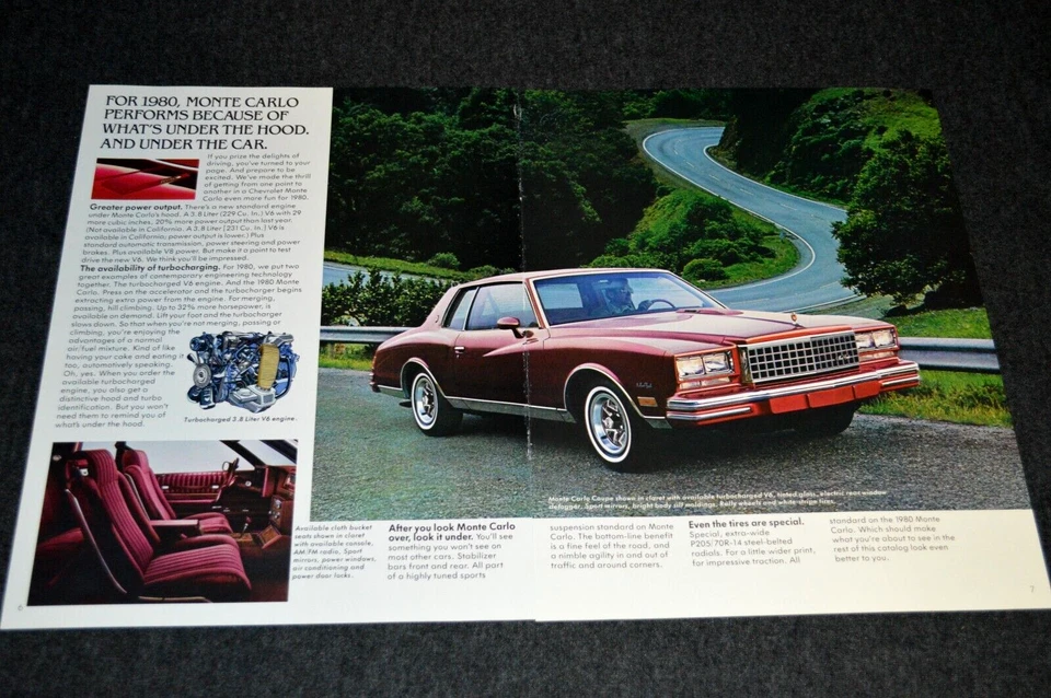 Chevy Monte Carlo 1980 turbo original distribuidor anuncio impreso anuncio vintage anuncio-80 Foto 1 de 1