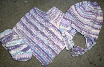 Poncho hecho a mano tejido niños sombrero botines 6 - 9 meses hilo Sidair Foto 1 de 4