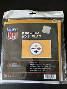 New Pittsburgh Steelers Premium 3’ X 5’  Flag Gold NFL License FREE Ship!