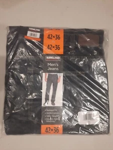 Kirkland Signature Men's Jeans Relax Fit 42x36 5 Pocket Double Seam Dark Blue - Picture 1 of 4