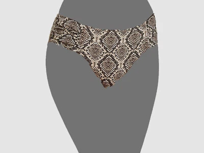 $79 Tommy Bahama Women's Brown Python High Waist Bikini Bottom Swimwear Size S - Image 1 of 2