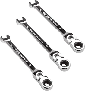 3 Stück 8 mm Flexibler Kopf Spezialeinsätze Schraubenschlüssel, Spezialeinsätze Ringschlüssel Set mit 5 ° - Bild 1 von 12