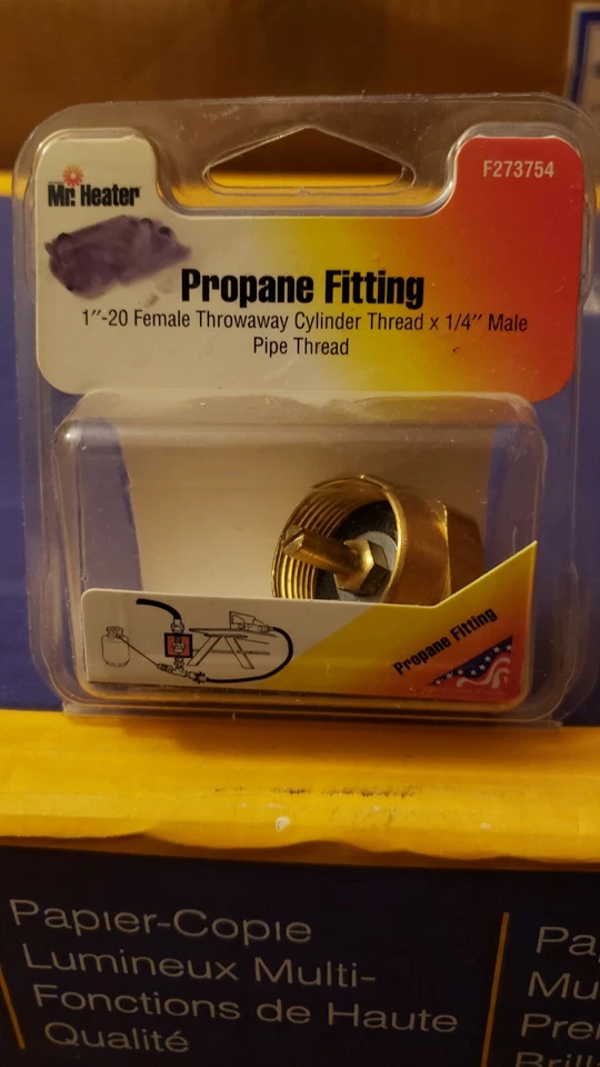 Mr. Heater 1/4 Male Pipe Thread X 1"-20 Throwaway Cylinder Fitting