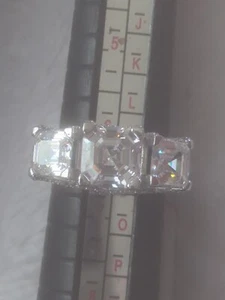 Anillo JTV Bella Luce circonita cúbica sobre corte Asscher de ley talla 6,5 - Imagen 1 de 7