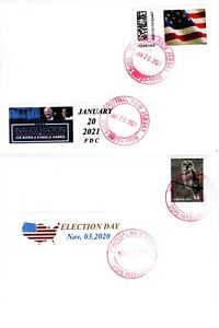 USA 2020/2021 BIDEN, HARRIS ELECTION & INAUGURATION DAY COVERS FDC HAND STAMP NJ