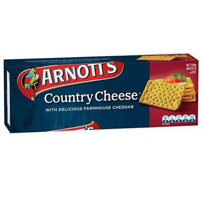 Arnotts Country Cheese Crackers Cheddar Biscuits Snacks Food Wafer Cookie 250G • 15.37$