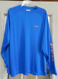 Men's Columbia PFG OMNI-WICK Long-Sleeve - 50 SUN BLOCK PAC BLUE - Large - NEW - Picture 1 of 6