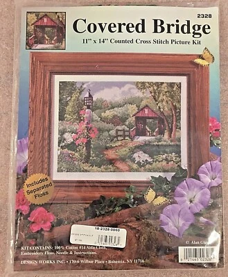 Covered Bridge Counted Cross Stitch Picture Kit by Design Works Inc 11" x 14" Foto 1 de 2
