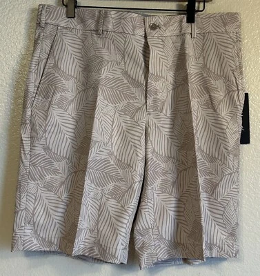 Pantalones Cortos de Golf Walter Hagen Perfect 11 Para Hombre, Estampado de Hojas Caqui, Talla 38" W-NUEVO CON ETIQUETAS Foto 1 de 4