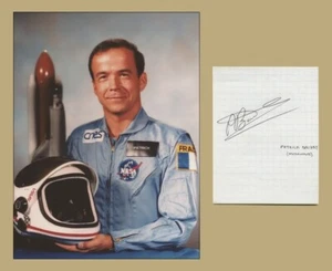 Patrick Baudry - Pilote de chasse et spationaute - Page de carnet signée + Photo - Foto 1 di 3