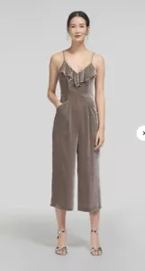 NEW Whistles Florence jumpsuit UK 12 silver velvet rrp £219 ladies womens winter - Picture 1 of 4