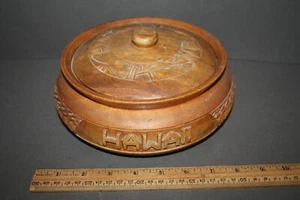 DE COLECCIÓN MADERA TALLADA HAWAIANA RECUERDO TAZÓN CUBIERTO DECORACIÓN TIKI BAR - Imagen 1 de 6