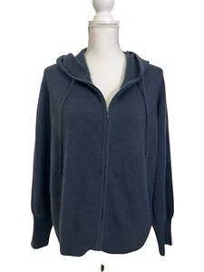 Orvis Women’s Medium Blank Soft Cashmere Gray Knit Full Zip Hoodie Sweater - Picture 1 of 10