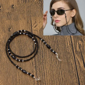 Schwarz Perlen Brillenkette Kordel Sonnenbrille Brillen Brillenband Halter Neu - Bild 1 von 4