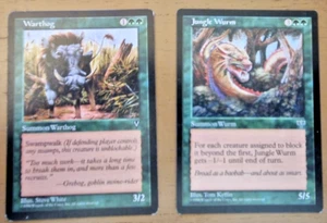 2 Magic The Gathering Karten - Warthog and Jungleworm - Bild 1 von 1