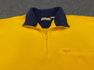 Pulôver masculino Outdoor Outfitters 2XL lã 1/4 zíper bolsos amarelos e azuis - Imagem 1 de 4