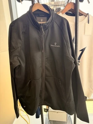 Maserati Hombre XX-Grande Negro Cremallera Completa Chaqueta con Detalle de Logo Foto 1 de 2