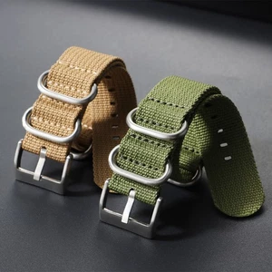 Cinturino orologio 20mm 22mm nylon verde pezzo unico impermeabile sport prestazioni - Foto 1 di 14