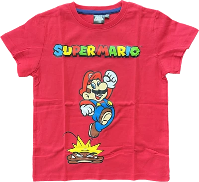 Super Mario Kinder T-Shirt | Shirt | Jungen | 100% Baumwolle | rot - Bild 1 von 3