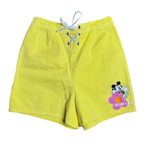 Vintage 90s Disney Mickey Mouse Yellow Embroidered Shorts Size 16 Kids - Picture 1 of 4