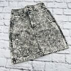 Z Cavariici Denim Pencil Mini Skirt Size 28 Grey Acid Wash Button Front Pockets