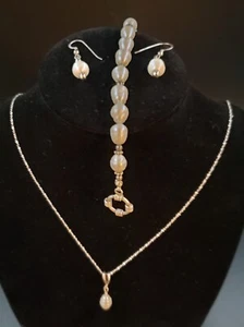 **Vintage Sterling Silver Genuine Baroque Pearl Heirloom Quality Jewelry Set** - Picture 1 of 10