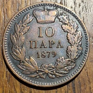 MAGNIFIQUE PIECE DE 10 PARA 1879 DE SERBIE (1138) ETAT RECHERCHÉ - Picture 1 of 2