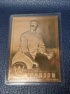 1996 Danbury Mint Walter Johnson 22kt Gold Card Washington Senators Hof - Picture 1 of 2