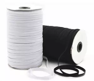 10 Yards 5mm Flat Elastic Bands for sewing DIY White String Trim Cord Earloop - Picture 1 of 1