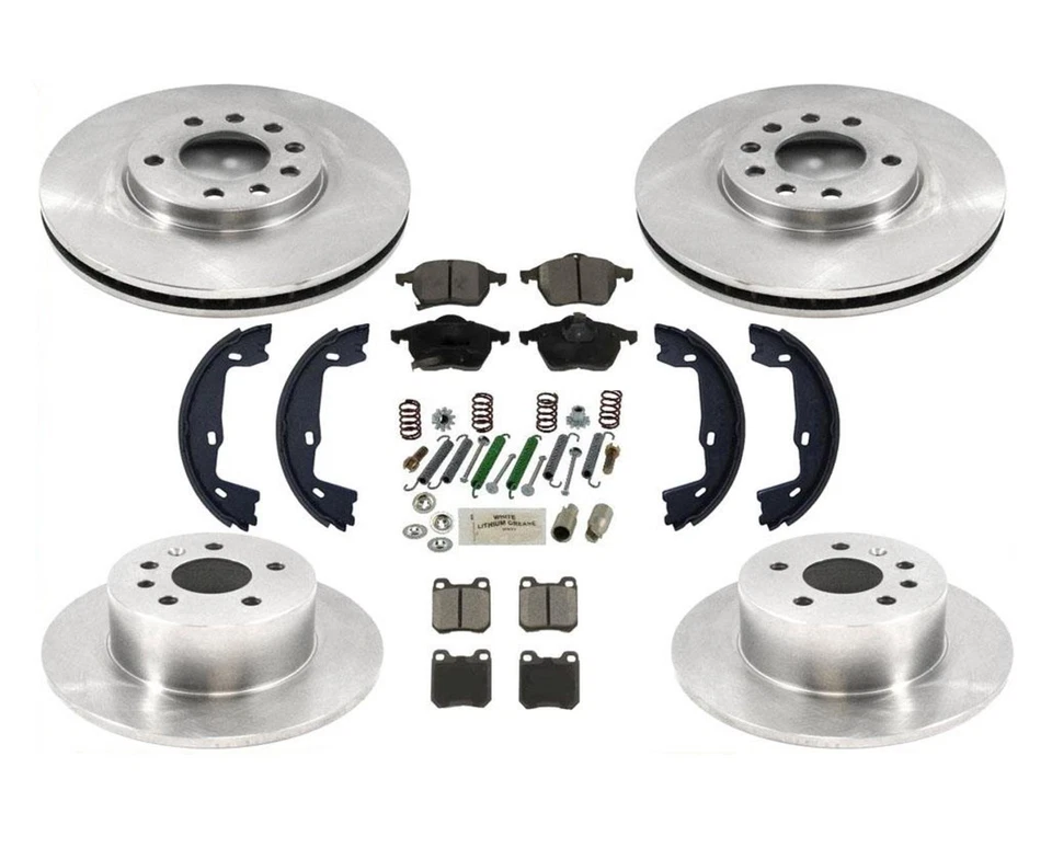 Rotores y pastillas para 00-05 Saturn L100 200 300 LW Frt & Rr con zapatas de freno de estacionamiento Foto 1 de 4
