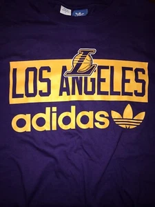 Adidas Trefoil mit Los Angeles Lakers T-Shirt RAR Herren LARGE NEU ohne Etikett  - Bild 1 von 4