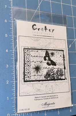 SELLO MARIPOSA COLLAGE C95151M Artesanal Individuos Magenta Goma Mariposa Nuevo Foto 1 de 2