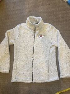 NFL Kansas City chiefs juniors full zip fuzzy/Sherpa  jacket Medium 7/9 EUC