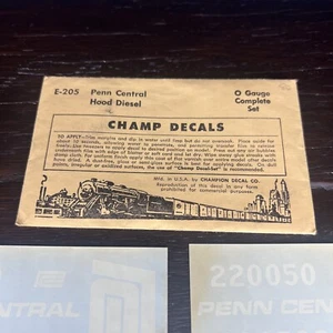 O Scale Champ Decals E-205 Penn Central Hood Diesel - Picture 1 of 6