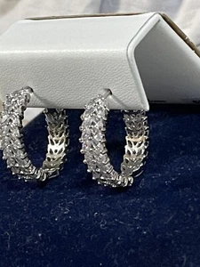 Deslumbrantes pendientes de 18 kt. Aros de plata esterlina de Kohls totalmente nuevos - Imagen 1 de 6