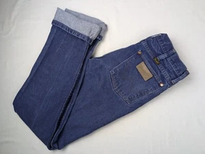 Wranglers Cowboy Cut High Rise Dark Denim Straight Leg Long 28x35 - Picture 1 of 15