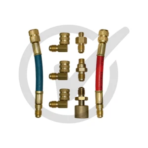 Universal A/C Automotive Air Conditioning Flushing Adapter Kit 8pcs. - Picture 1 of 6