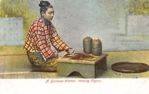 MYANMAR Burma - A burmese woman making cigars - Publ. D. A. Ahuja 13 - Picture 1 of 2