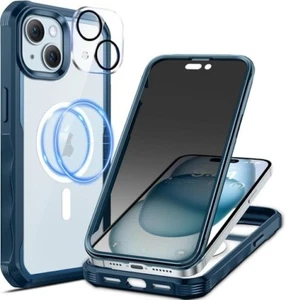 seacosmo Magnetic iPhone 15 Case with Privacy Screen Protector and Camera Lens P - Picture 1 of 7
