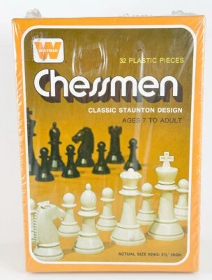 Ajedrez vintage 1974 SELLADO NOS - Diseño clásico Staunton - Whitman No. 4690 Foto 1 de 4