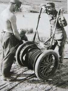 WW2 German Field Telephone Cable Drum Transport Trolley Stretcher. Typ. FFK 1944 - Picture 1 of 24