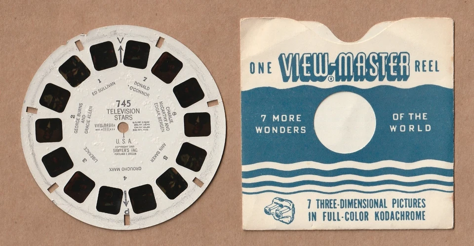 Vintage View-Master reel #745 Television Stars 1955 - Image 1 of 1