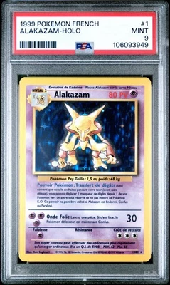 1999 Pokemon French Base Set Alakazam Holo #1 PSA 9 MINT - Image 1 of 2