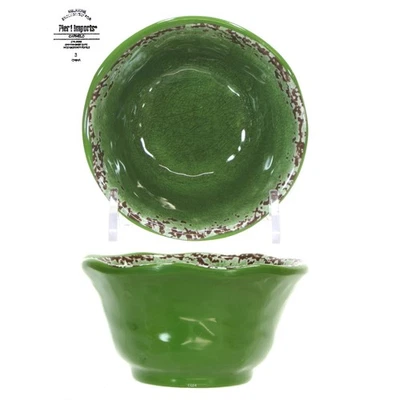 Pier 1 Imports CARMELO - VERDE 4 oz Salsa Dip Snack 3,75" Tazón Melamina Crackle Foto 1 de 4